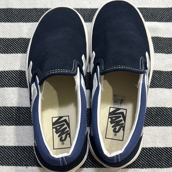 Vans Navy Blue Slip-On Canvas Shoes - Picture 6 of 7